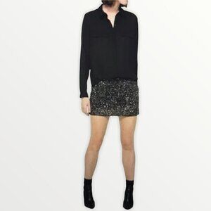 Express Design Studio Black Sequin Mini Skirt